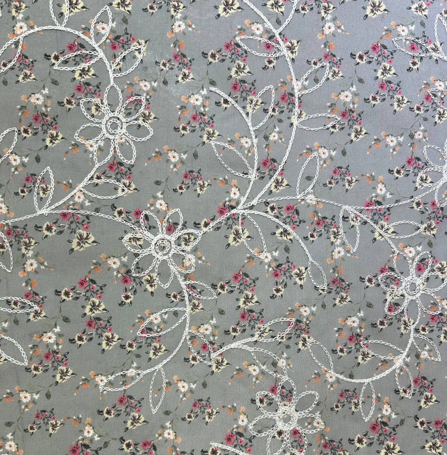 Floral Embroidered-Blue