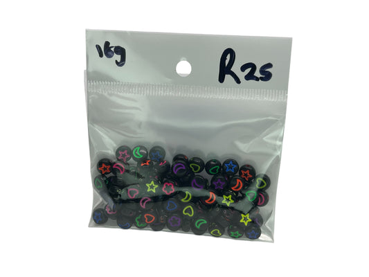 Black/multi beads