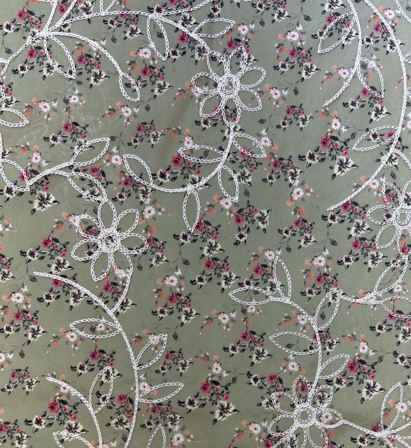 Floral Embroidered-Green